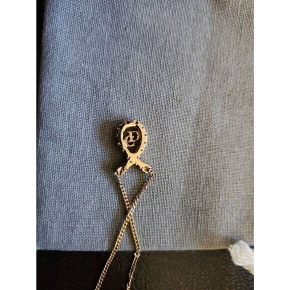 Dior necklace Gold Toned. Missing 2 stones at the top of each side. - Picture 3 of 8